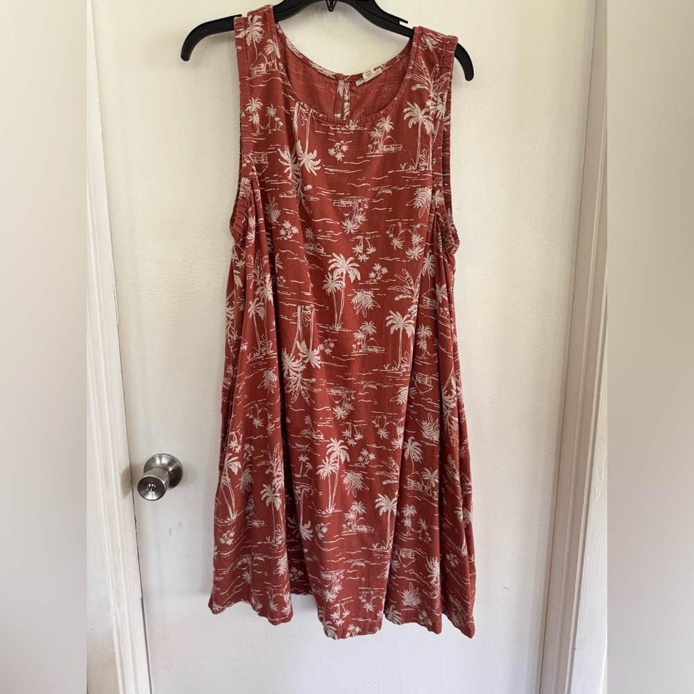 Tropical Print Sleeveless Dress